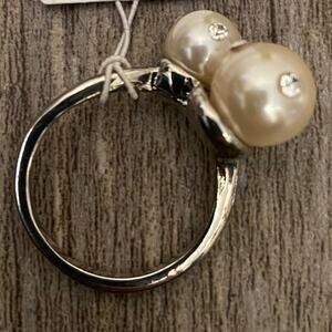 NWT Vivi faux pearl ring and Genuine Crystal Ring Size 8